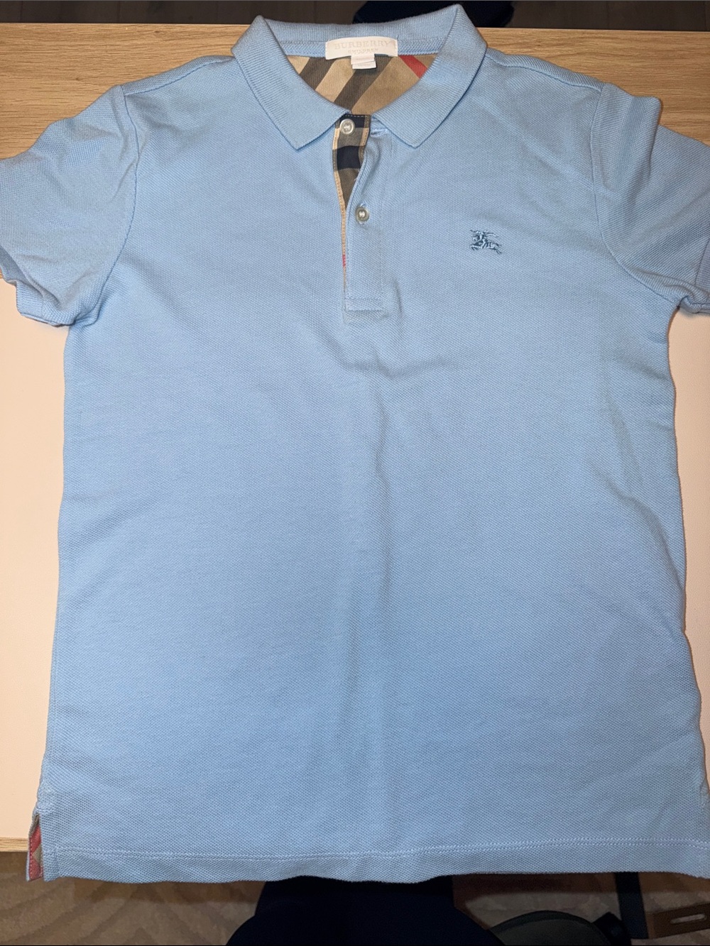 Burberry Light Blue Cotton Polo Shirt